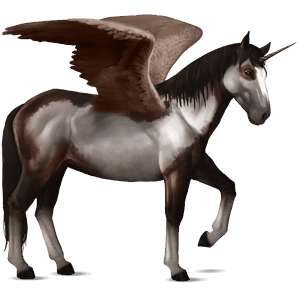 licorne de selle ailée hanovrien gris souris