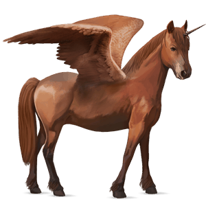 poney licorne ailé poney de selle belge alezan