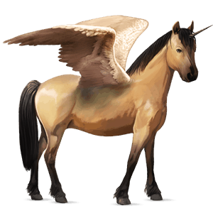 poney licorne ailé français de selle isabelle
