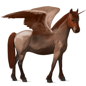 poney licorne ailé welsh aubère