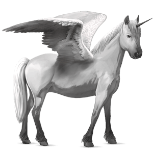 poney licorne ailé kerry bog gris clair