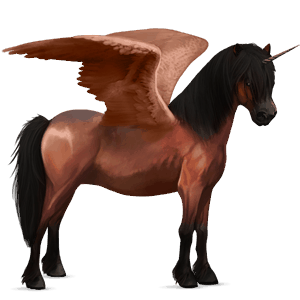 poney licorne ailé dartmoor bai cerise