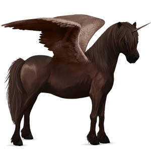 poney licorne ailé poney de terre-neuve alezan brûlé
