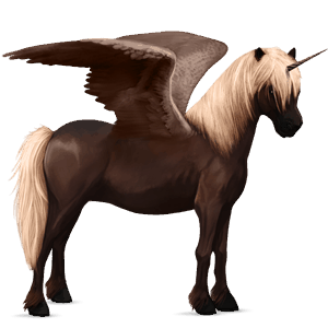 poney licorne ailé connemara alezan brûlé crins lavés