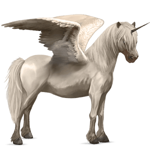 poney licorne ailé français de selle cremello