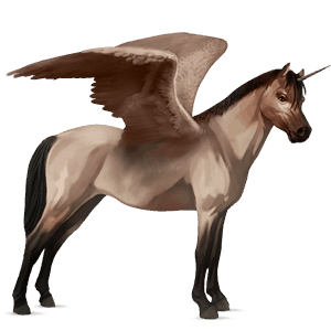 poney licorne ailé poney de selle belge rouan