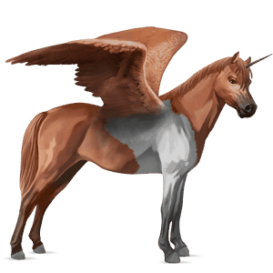 poney licorne ailé français de selle bai brûlé
