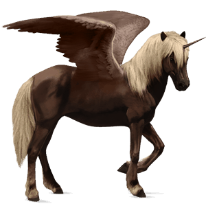 licorne de selle ailée brumby alezan