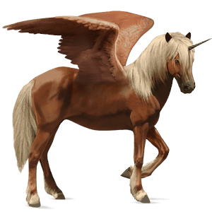 licorne de selle ailée brumby alezan crins lavés