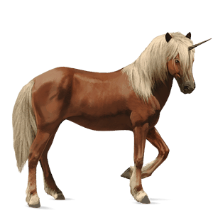 licorne de selle pur-sang anglais alezan crins lavés