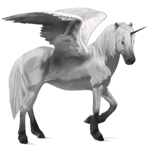 licorne de selle ailée camargue gris clair