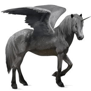licorne de selle ailée camargue gris pommelé