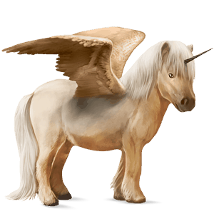 poney licorne ailé shetland palomino