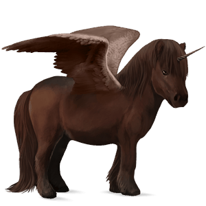 licorne de selle ailée cheval de selle allemand bai brûlé