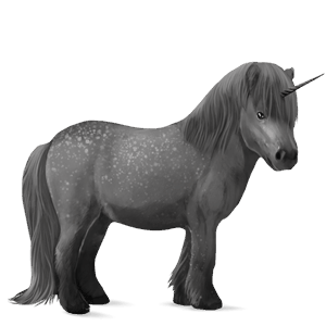 poney licorne gris clair