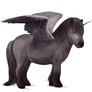 poney licorne ailé gris souris