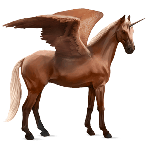 licorne de selle ailée selle français alezan crins lavés