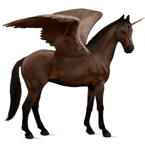 licorne de selle ailée anglo-arabe alezan brûlé