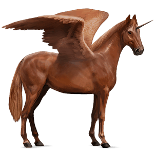 licorne de selle ailée cheval de selle allemand alezan