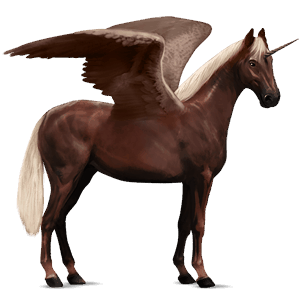 licorne de selle ailée holstein bai brûlé