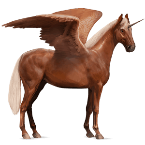 licorne de selle ailée hanovrien alezan crins lavés