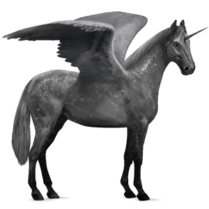 licorne de selle ailée pure race espagnole gris pommelé