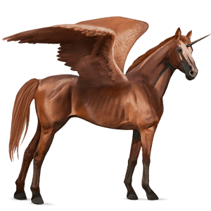 licorne de selle ailée holstein alezan