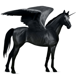 licorne de selle ailée pur-sang anglais noir