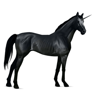 licorne de selle pur-sang anglais bai brûlé