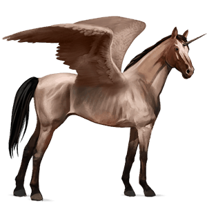 licorne de selle ailée pur-sang anglais alezan brûlé