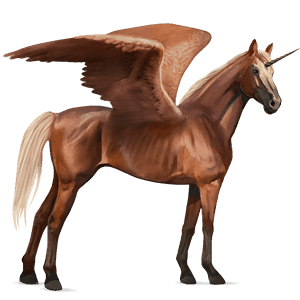 licorne de selle ailée brumby alezan