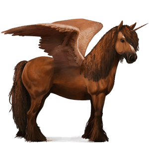 licorne de selle ailée tinker alezan