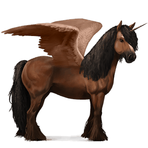 licorne de selle ailée tinker bai