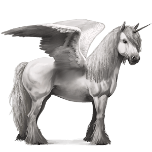 licorne de selle ailée frison noir