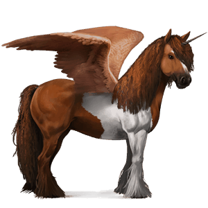 licorne de selle ailée tinker pie tobiano alezan