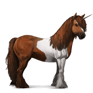 licorne de selle tinker pie tobiano alezan