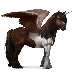 licorne de selle ailée tinker pie tobiano gris souris
