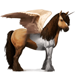 licorne de selle ailée arabe gris pommelé