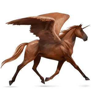 licorne de selle ailée mustang alezan