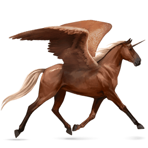 licorne de selle ailée hanovrien alezan