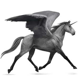licorne de selle ailée trotteur orlov gris pommelé