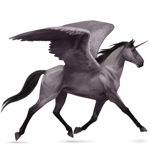 licorne de selle ailée curly gris souris