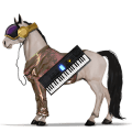 cheval de selle hackney gris pommelé