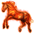 cheval divin géante rouge