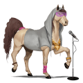 cheval de selle anglo-arabe gris truité