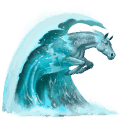cheval de l'eau vague