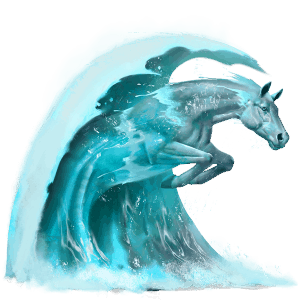 cheval de l'eau vague